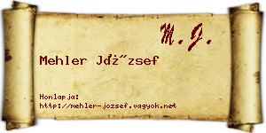 Mehler József névjegykártya